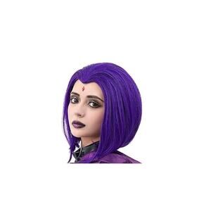 Dark Purple Short Bob Cut With Widows Peak Wig Cosplay Halloween Costume  New
